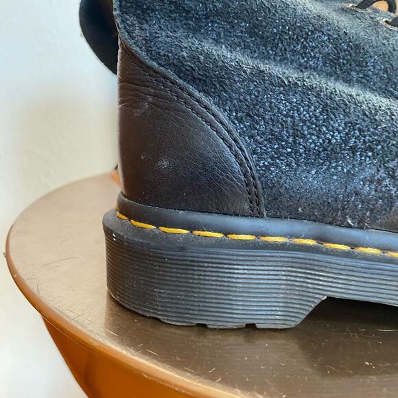 Dr. Martens | Women’s Black Suede Foldover Combat Boots - EU 37 US 6 - Well Worn - Picture 13 of 15